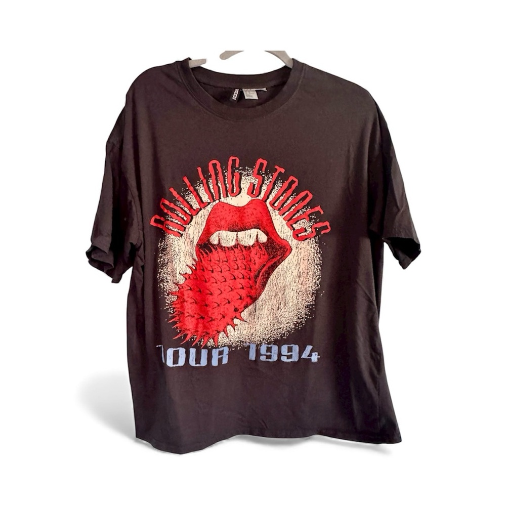 H&M Divided Rolling Stones Grey Graphic Acubi T Shirt Size XL